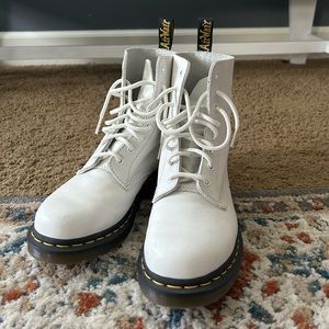 White doc marten boots
